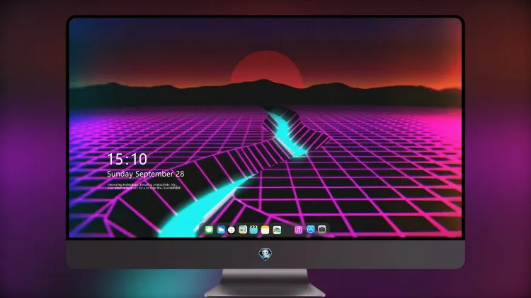 
80 年代 Synthwave 风景山景