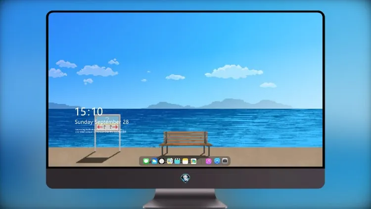
像素海滩宁静的一天