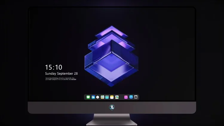 
黑色背景上的紫色 3d 立方体