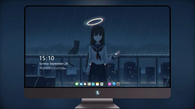 
Anime 女孩 School Uniform 天使 猫 雨