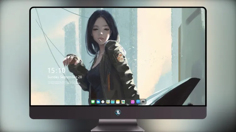 
动漫骑自行车的女孩