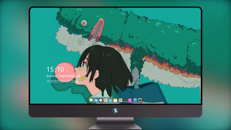 
动漫女孩和她漂浮的朋友