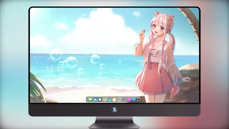 
动漫女孩吹泡泡