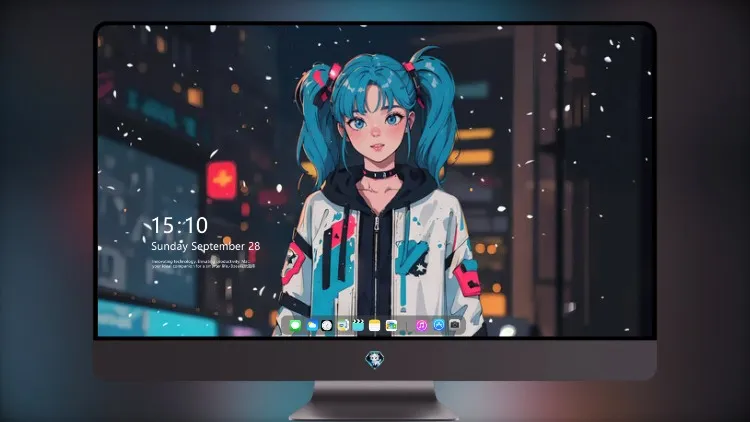 
动漫女孩拥抱雪城