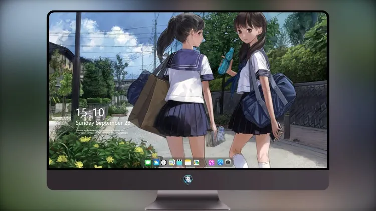
动漫女孩穿着制服去上学