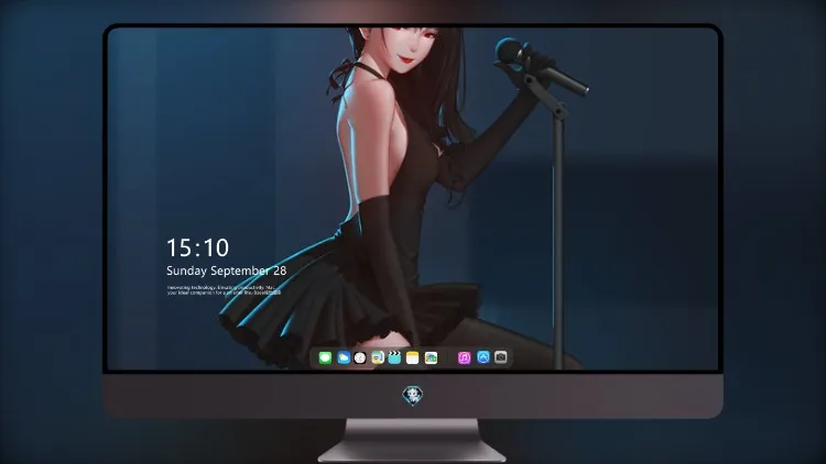 
动漫女孩穿着黑色连衣裙