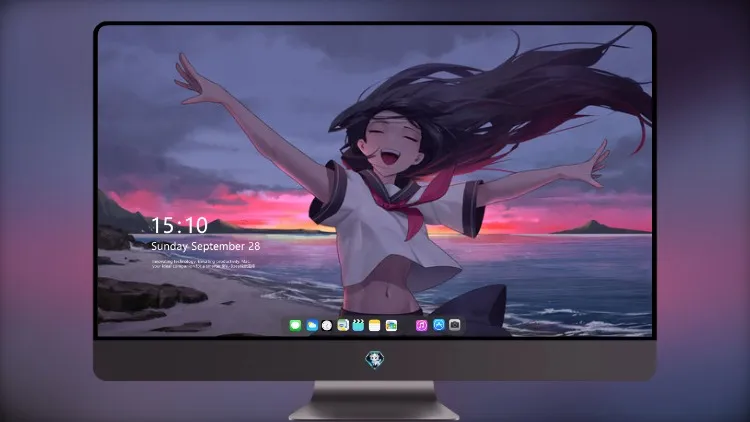 
动漫女孩在海滩上的欢乐