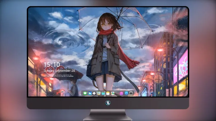 
动漫女孩雨伞风5k壁纸