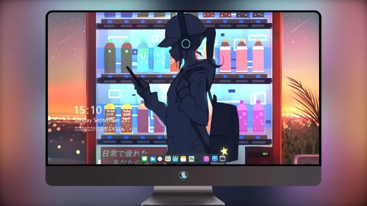 
动漫女孩自动售货机 5k壁纸超清桌面屏保