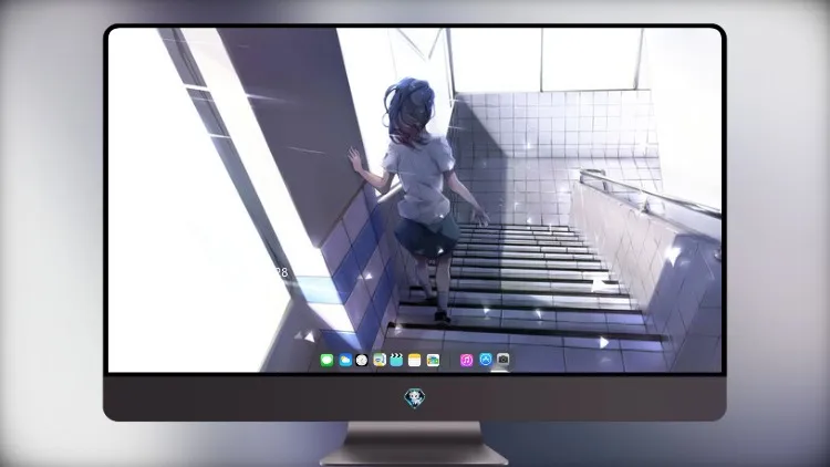 
动漫女孩走下楼梯 4k电脑壁纸