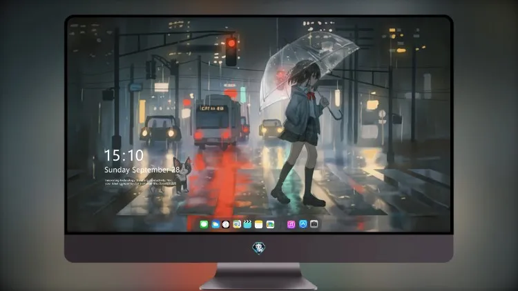 
动漫女孩走在东京雨夜