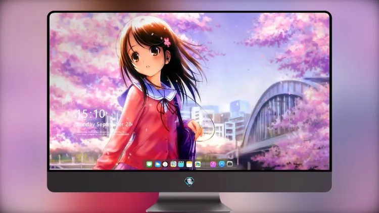 
动漫女孩戴着耳机