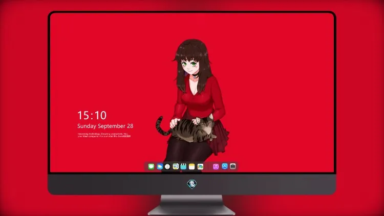 
动漫女孩和她的猫朋友