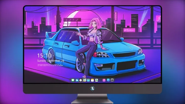 
动漫女孩与霓虹车