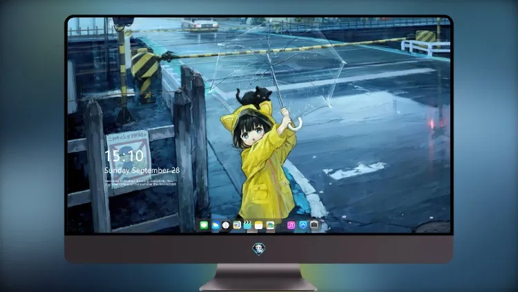 
动漫小女孩雨伞