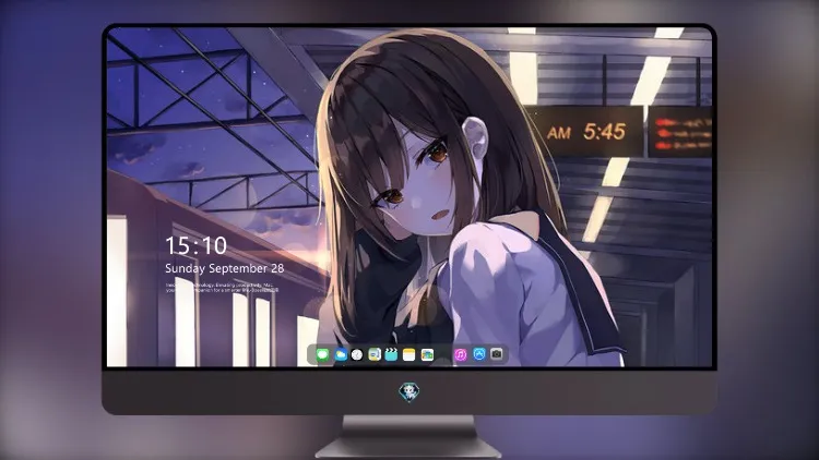 
动漫女学生坐在火车站台上 4k电脑壁纸