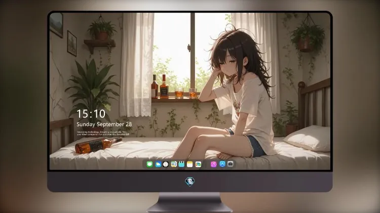 
动漫风格女孩坐在窗边