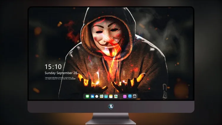 
手中有火焰的匿名者 4k电脑壁纸