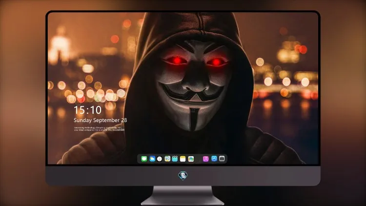 
Anonymus 面具红色徽章 4k电脑壁纸