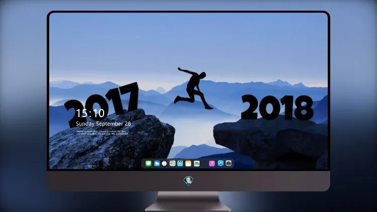 
2017年的艺术品男人跳进2018年