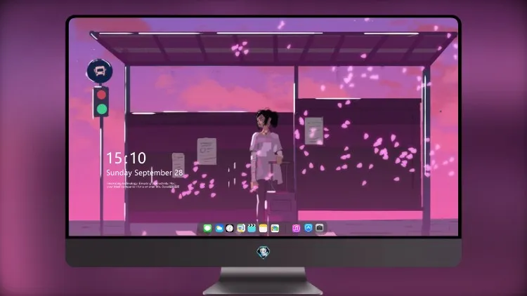 
在公交车站