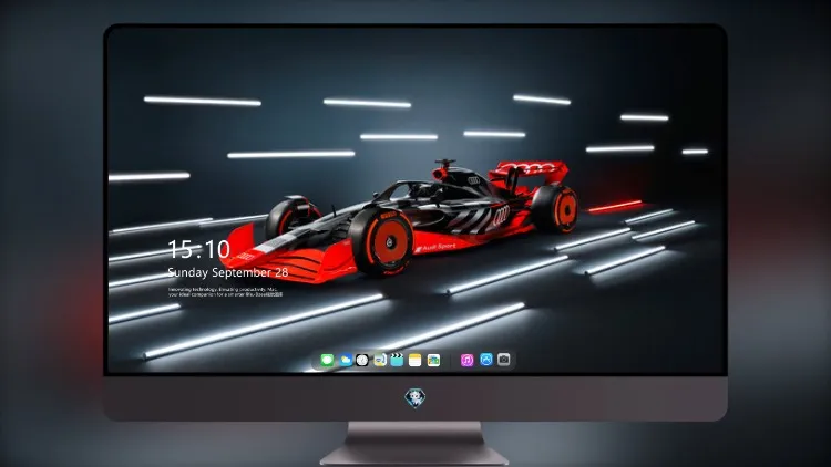 
奥迪 F1 推出涂装展示车 5k壁纸超清桌面屏保