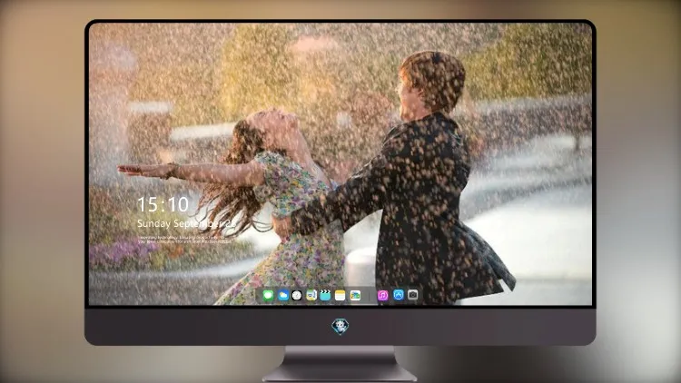 
美丽的情侣在雨中