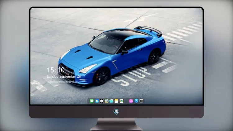 
蓝红 Nissan Gtr 俯视图
