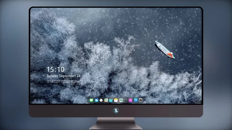 
雪地里的船 冬季鸟瞰图