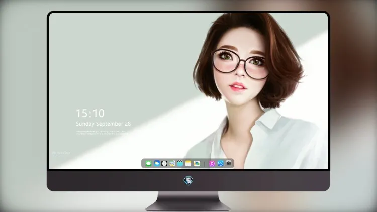 
可爱的女人戴眼镜艺术品