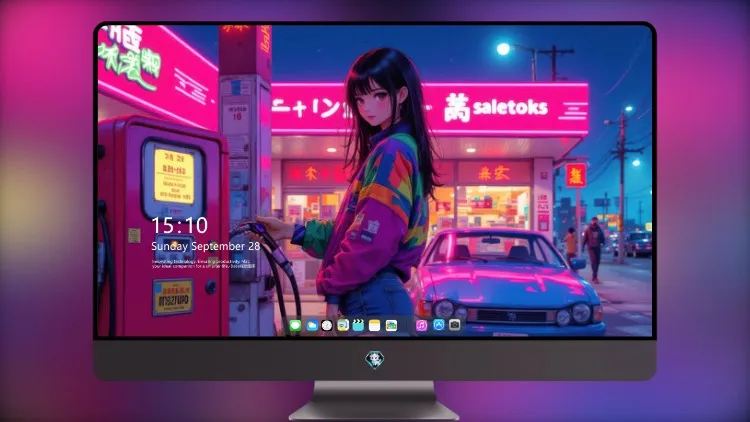 
加油站的赛博朋克霓虹女孩