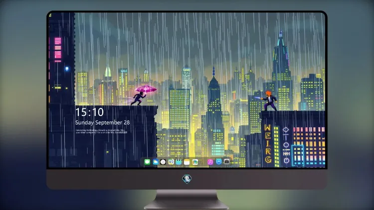 
赛博朋克屋顶雨中追逐