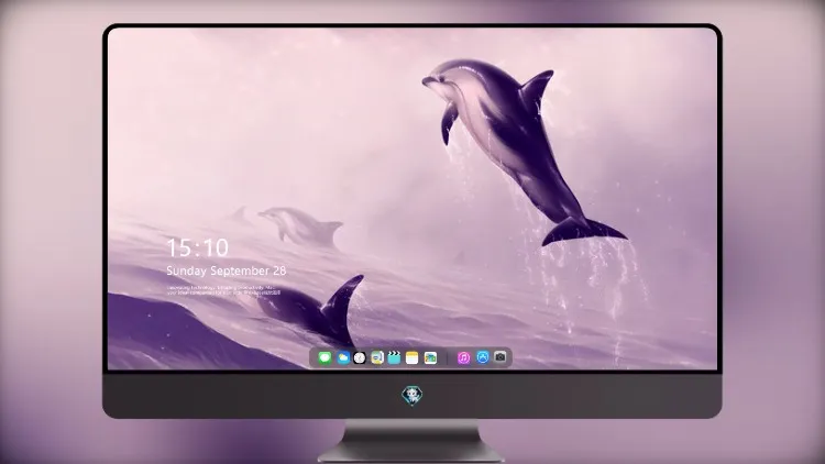 
海豚跳出水面数字艺术