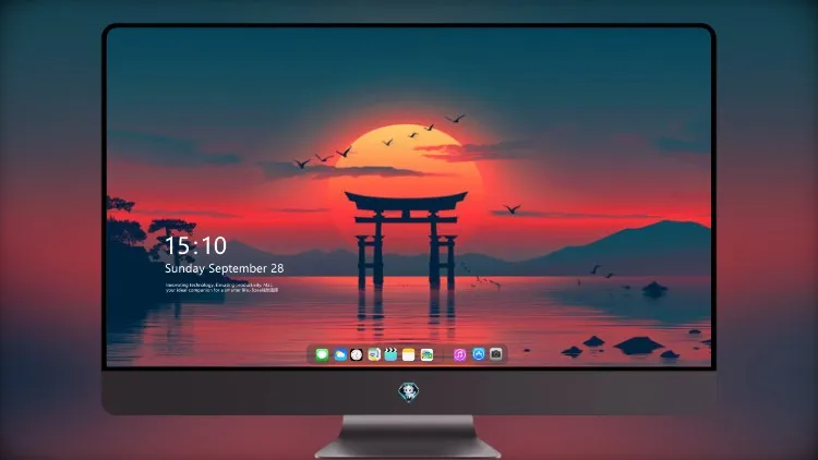 
金色的夕阳照耀在湖面上、鸟语花香