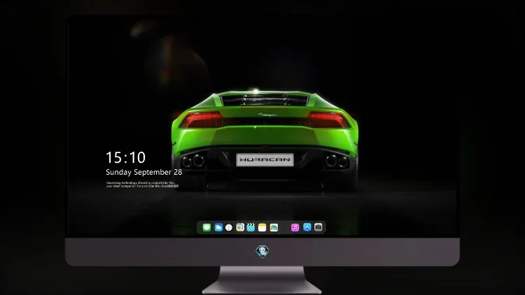 
绿色兰博基尼 Huracan 后部