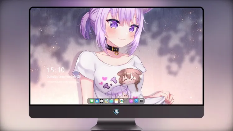 
Hololive 动漫女孩 紫眼睛