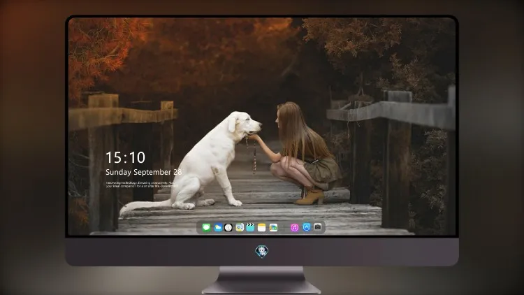 
拉布拉多猎犬与可爱的女孩