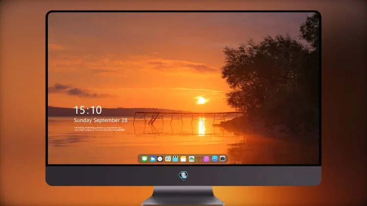
湖边橙色日落8k