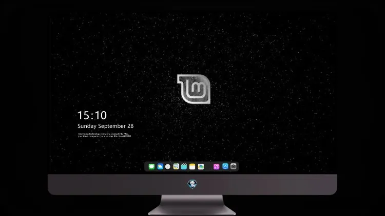
Linux 薄荷黑色和白色标志 4k电脑壁纸