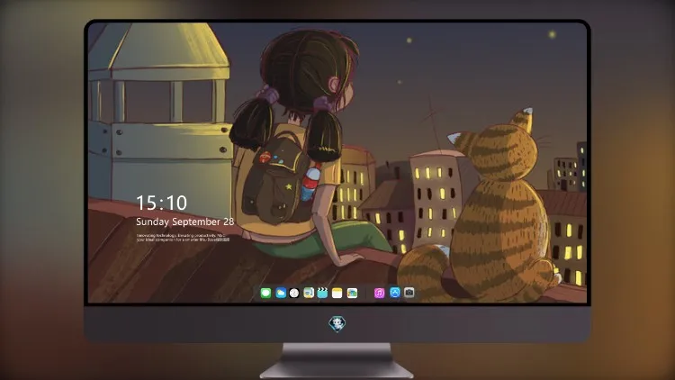 
小女孩和猫一起看星星 4k电脑壁纸