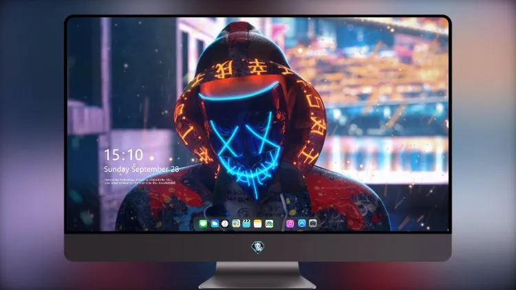 
面具霓虹灯家伙制作脉轮 4k电脑壁纸