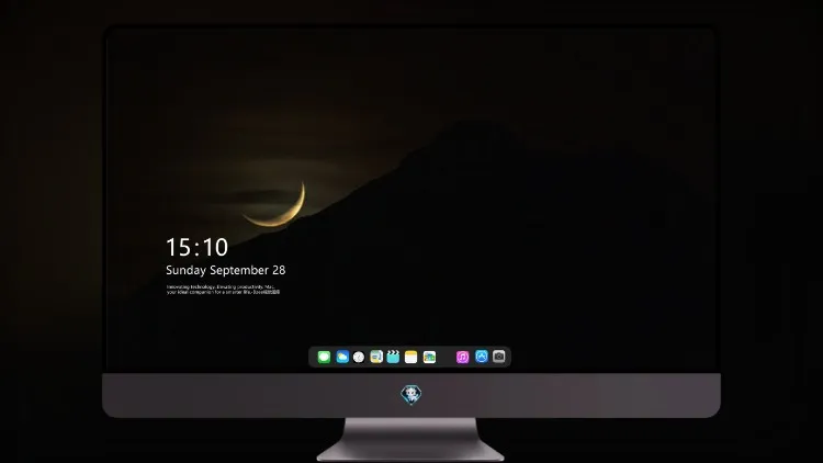 
月亮设置山剪影黑暗的夜晚 5k壁纸超清桌面屏保