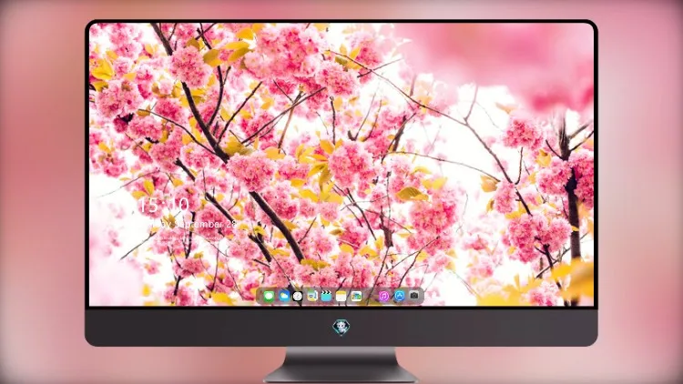 
粉红色开花的树8k