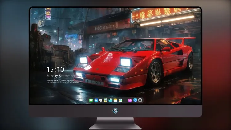 
赛博朋克之城的红色兰博基尼Countach