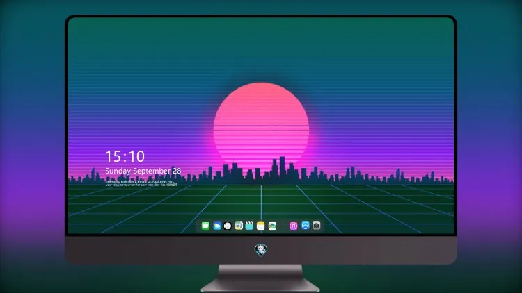 
Retrowave 城市日落网格 4k电脑壁纸
