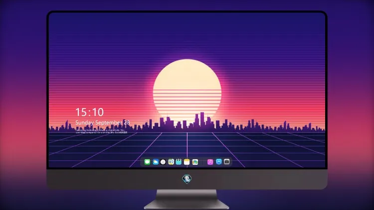 
Retrowave 城市日出网格 4k电脑壁纸