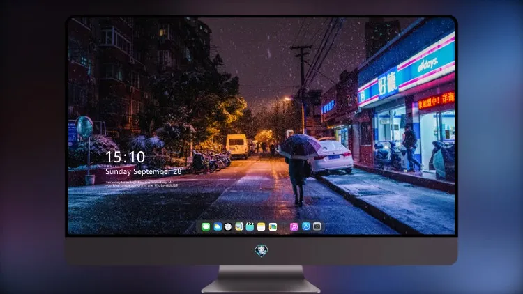 
雪夜街头人们行走 5k壁纸超清桌面屏保