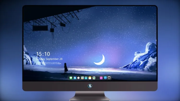
星星新月5k壁纸