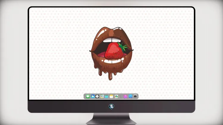 
Tounge 嘴唇草莓简约 5k壁纸超清桌面屏保
