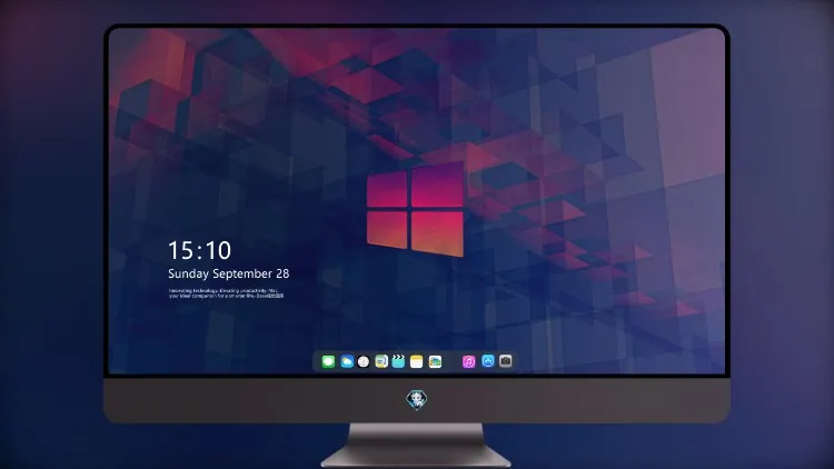 
Windows 11 深红色几何
